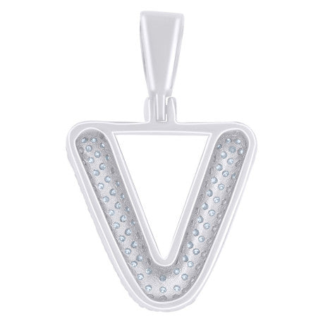 925 Sterling Silver Initial Letter Moissanite Pendant