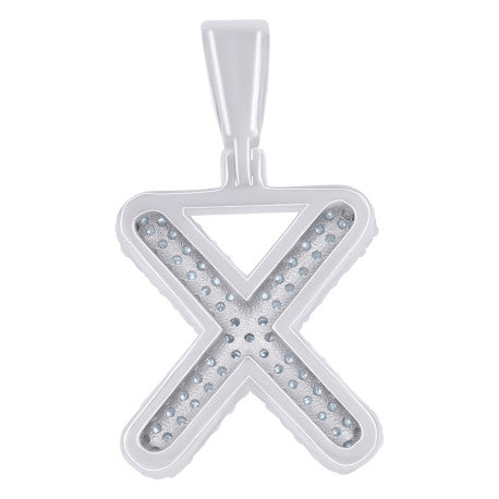 925 Sterling Silver Initial Letter Moissanite Pendant