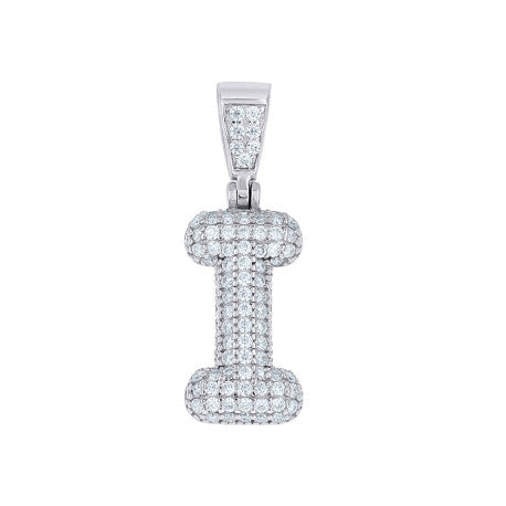 925 Sterling Silver Initial Letter Moissanite Pendant