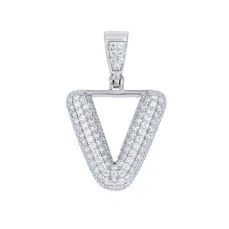 925 Sterling Silver Initial Letter Moissanite Pendant
