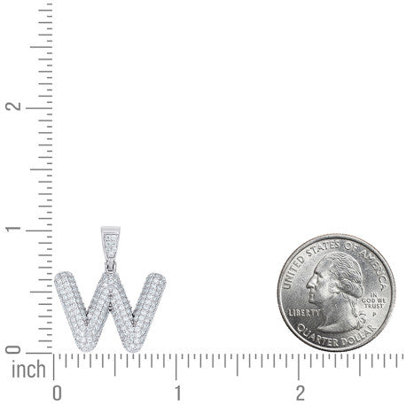 925 Sterling Silver Initial Letter Moissanite Pendant