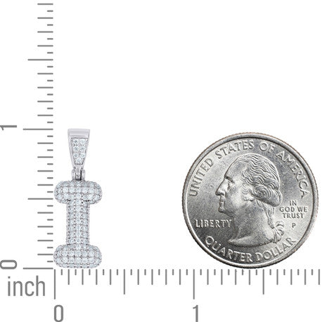925 Sterling Silver Initial Letter Moissanite Pendant
