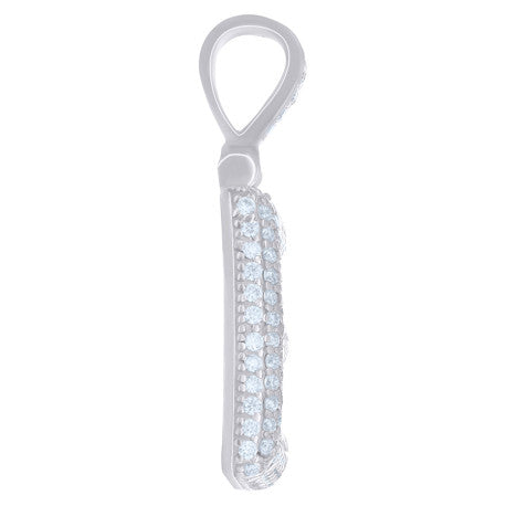 925 Sterling Silver Initial Letter Moissanite Pendant