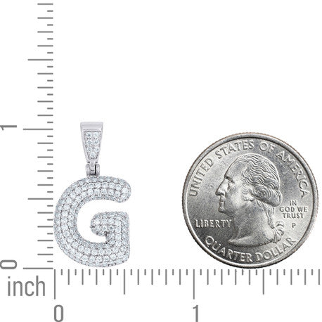 925 Sterling Silver Initial Letter Moissanite Pendant