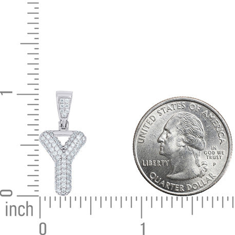 925 Sterling Silver Initial Letter Moissanite Pendant