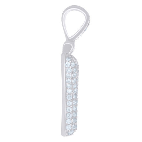 925 Sterling Silver Initial Letter Moissanite Pendant