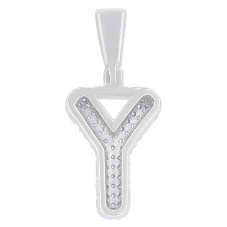 925 Sterling Silver Initial Letter Moissanite Pendant
