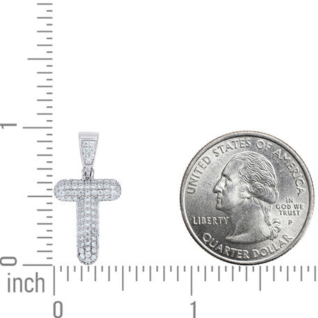 925 Sterling Silver Initial Letter Moissanite Pendant