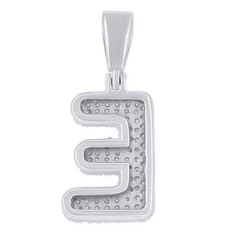 925 Sterling Silver Initial Letter Moissanite Pendant