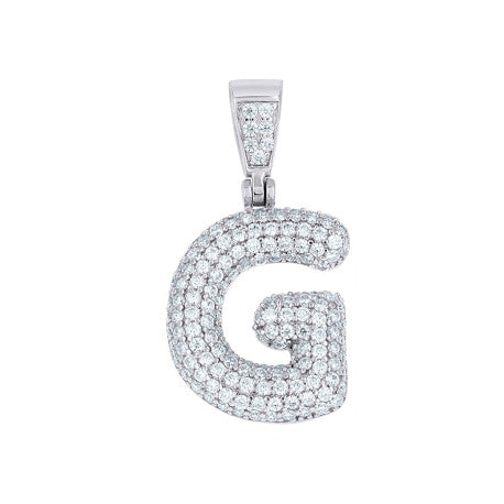 925 Sterling Silver Initial Letter Moissanite Pendant