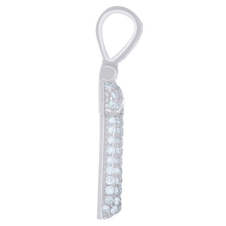 925 Sterling Silver Initial Letter Moissanite Pendant