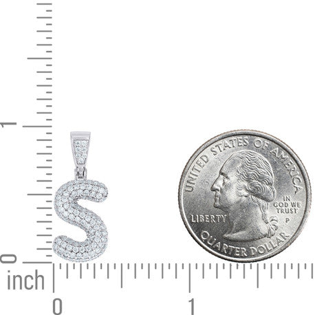 925 Sterling Silver Initial Letter Moissanite Pendant
