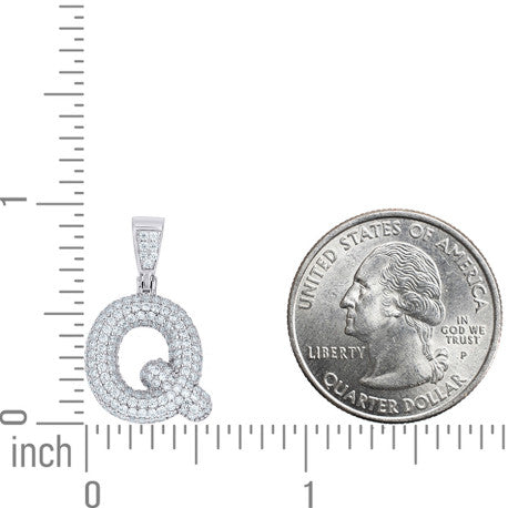 925 Sterling Silver Initial Letter Moissanite Pendant