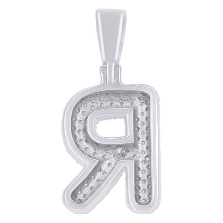 925 Sterling Silver Initial Letter Moissanite Pendant