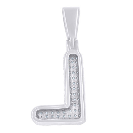 925 Sterling Silver Initial Letter Moissanite Pendant
