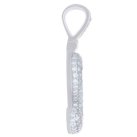 925 Sterling Silver Initial Letter Moissanite Pendant