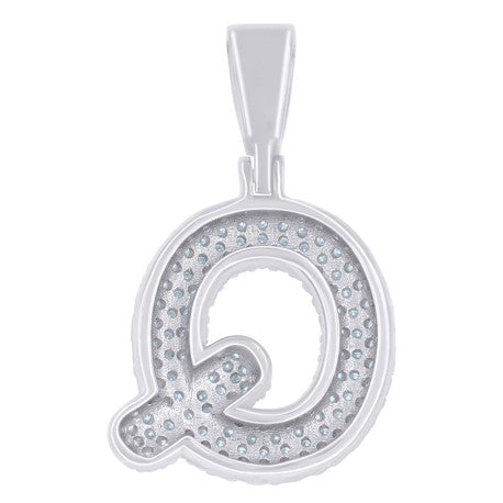 925 Sterling Silver Initial Letter Moissanite Pendant