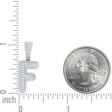 925 Sterling Silver Initial Letter Moissanite Pendant