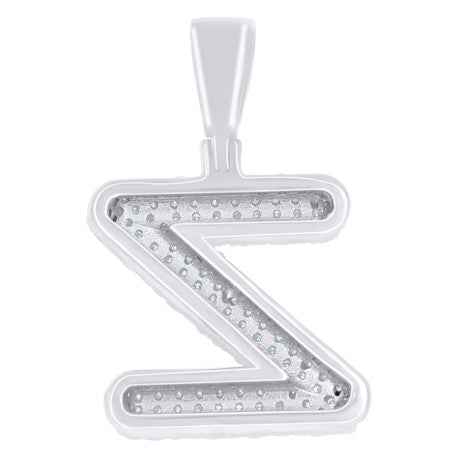925 Sterling Silver Initial Letter Moissanite Pendant