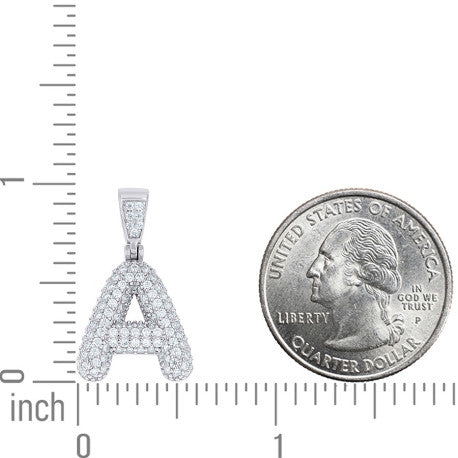 925 Sterling Silver Initial Letter Moissanite Pendant