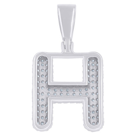 925 Sterling Silver Initial Letter Moissanite Pendant