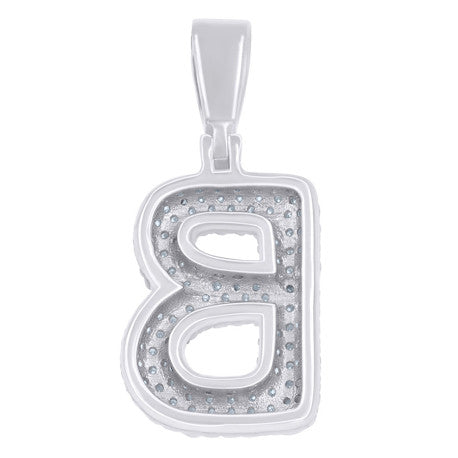 925 Sterling Silver Initial Letter Moissanite Pendant