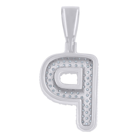 925 Sterling Silver Initial Letter Moissanite Pendant
