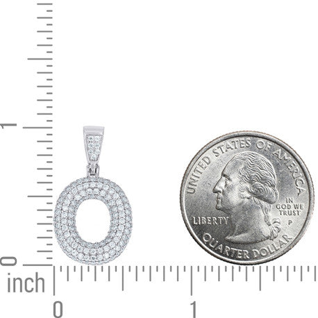 925 Sterling Silver Initial Letter Moissanite Pendant