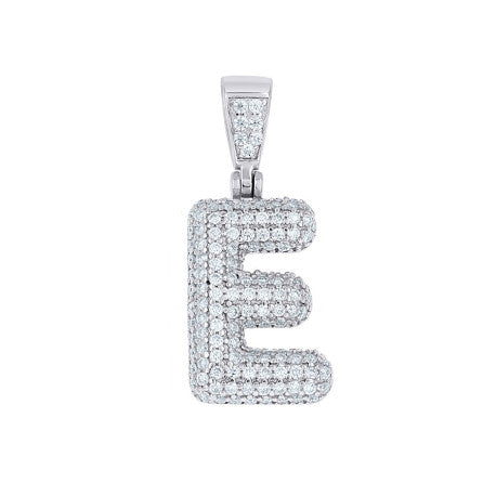 925 Sterling Silver Initial Letter Moissanite Pendant