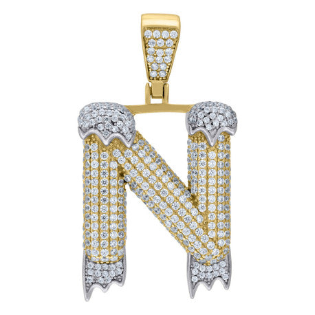 925 Sterling Silver Initial Letter "N" Pendant