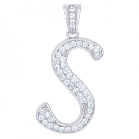 925 Sterling Silver Initial Letter "S" Pendant
