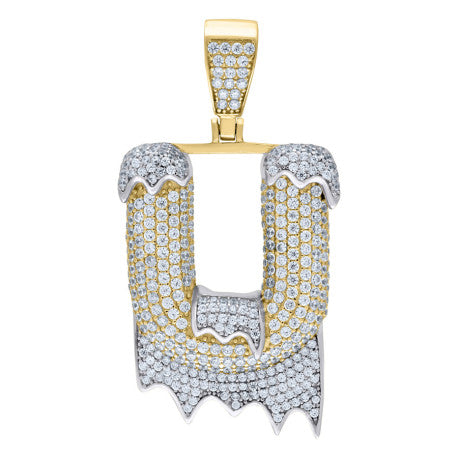 925 Sterling Silver Initial Letter "U" Pendant