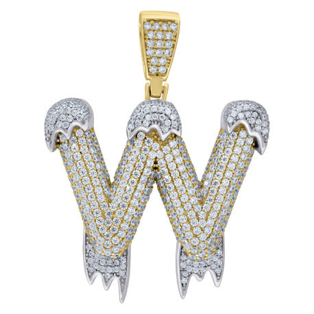 925 Sterling Silver Initial Letter "W" Pendant