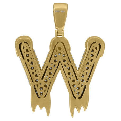 925 Sterling Silver Initial Letter "W" Pendant