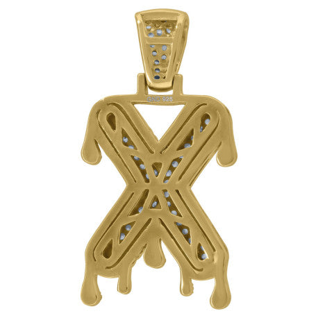 925 Sterling Silver Initial Letter "X" Pendant