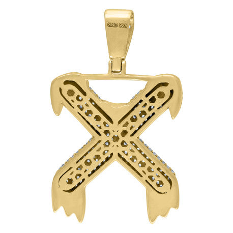 925 Sterling Silver Initial Letter "X" Pendant