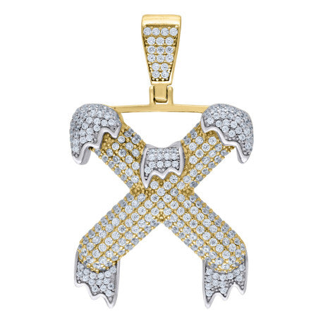 925 Sterling Silver Initial Letter "X" Pendant