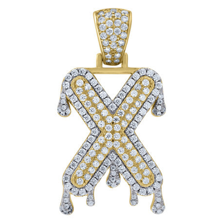 925 Sterling Silver Initial Letter "X" Pendant