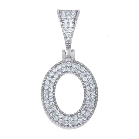 925 Sterling Silver Initial "O" Moissanite