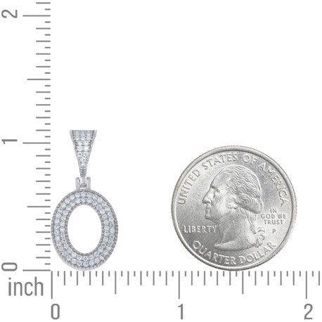 925 Sterling Silver Initial "O" Moissanite