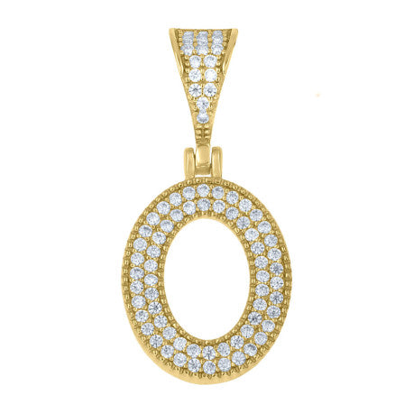 925 Sterling Silver Initial "O" Moissanite