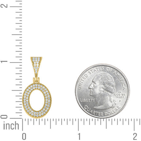 925 Sterling Silver Initial "O" Moissanite