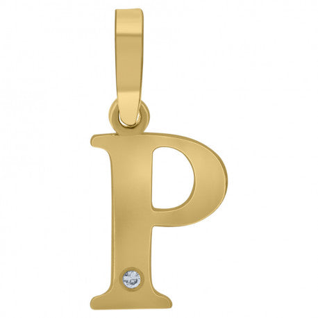 925 Sterling Silver Initial "P" Letter Pendant