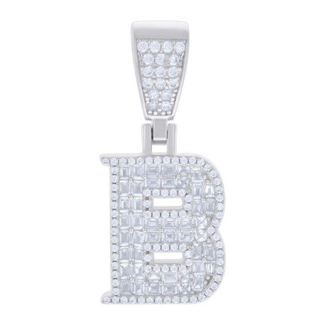 925 Sterling Silver Initial Pendant "B"