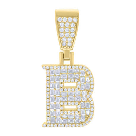 925 Sterling Silver Initial Pendant "B"