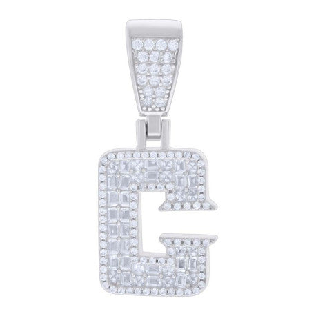 925 Sterling Silver Initial Pendant "C"