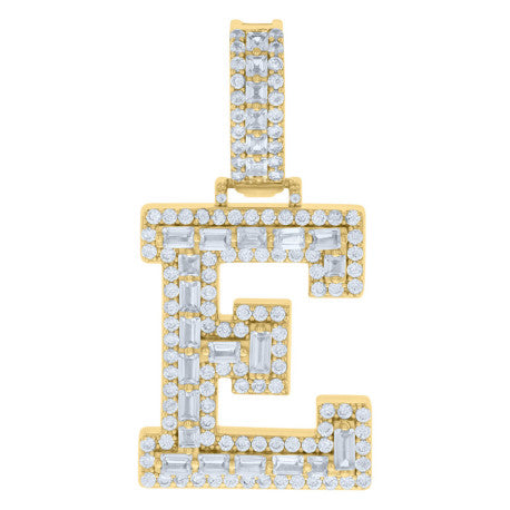 925 Sterling Silver Initial Pendant "E"