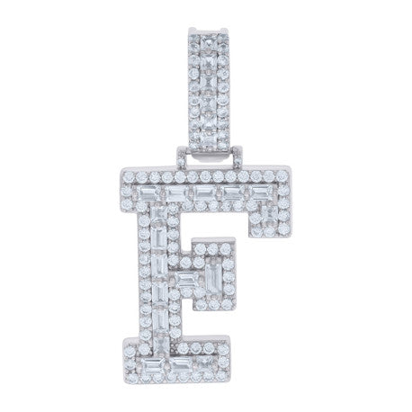 925 Sterling Silver Initial Pendant "F"