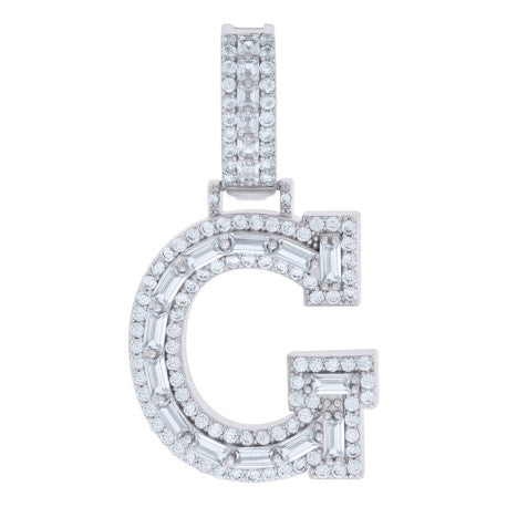 925 Sterling Silver Initial Pendant "G"