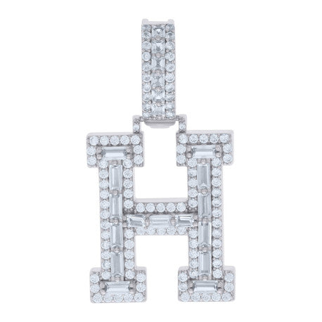925 Sterling Silver Initial Pendant "H"